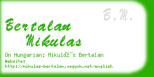 bertalan mikulas business card